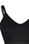Siyah Askılı Seamless/Dikişsiz Balensiz Kapsız Esnek Bralette Örme Büyük Beden Sütyen TBBSS23CW00001 - 8