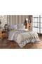 Teenager's Room and Children's Room Gray Cream Zigzag Single Duvet Cover Set with Elastic Sheets