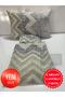 Teenager's Room and Children's Room Gray Cream Zigzag Single Duvet Cover Set with Elastic Sheets - 2