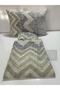 Teenager's Room and Children's Room Gray Cream Zigzag Single Duvet Cover Set with Elastic Sheets - 3