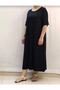 Black Combed Viscose Dress - 2
