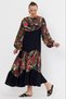 Women's Black Dress with Button Detail on the Collar and Casual Dress - 3