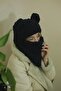 Snow Mask Puffy Beanie Animal Figure Hat Bear Eared Black Beanie Ski & Snowboard Balaclava - 3