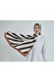 Women's Medina Silk Shawl Brown - Off White - 2