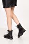 Genuine Leather Metal Heel Detailed Boots Dgn.601 - Black - 37 - 2