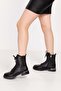Genuine Leather Metal Heel Detailed Boots Dgn.601 - Black - 37 - 5
