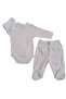 Set of 2 Long Sleeved Gloves, Double Breasted Bodysuit and Booties Bottom - 5