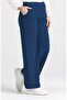 Miyase Length Lycra Wide Leg Trousers - Indigo - 4