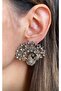 Antique Peacock Earrings with Diamond Mounted Zircon Stones