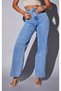 Candel Women's Non-Fading Light Blue Snow Wash High Waist Plaszo Jeans Wide Leg Jeans Collector - 4