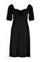 Black Heart Collar Bow Decorated A-Line Knitted Plus Size Dress Tbbss23Ah00118 - 6