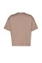 Kahverengi Yaka Ribanalı Geniş Kalıp Basic %100 Pamuk Örme T-shirt TBBSS23BF00017 - 7