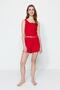 Red Button Detailed Ribbed Cotton Undershirt-Shorts Knitted Pajama Set THMSS23PT00179 - 3