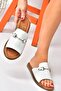White Genuine Leather Casual Women's Slippers P291009303