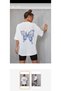 Trendpunky White Women's Butterfly Printed Oversize Tshirt