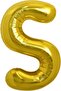 Letter S Gold Foil Balloon 16 Inch 36 Cm