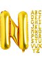 N Letter Gold Foil Balloon16 Inch 36 cm