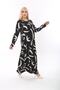 Women's Plus Size Long Sleeve Viscose Combed Cotton Hijab Suitable Long Dress - 2