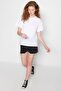 Beyaz %100 Pamuk Bisiklet Yaka Oversize/Geniş Kalıp Örme T-Shirt TWOSS20TS0134 - 12