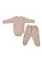 Set of 2 Long Sleeved Gloves, Double Breasted Bodysuit and Booties Bottom - 7