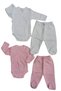 Set of 2 Long Sleeved Gloves, Double Breasted Bodysuit and Booties Bottom - 2