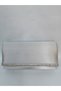 Women's Satin Stoned Silver Evening Dress Clutch Portfolio Handbag Wedding Engagement Bag - 4