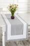 Gray Buldan Fabric with White Lace Border 50X130 cm Runner