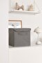 Gray Covered Laundry Toy Organizer Folding Storage Box 28x28x28