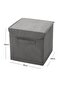 Gray Covered Laundry Toy Organizer Folding Storage Box 28x28x28 - 6