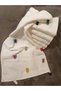 Set of 6 Etamine Embroidered White Velvet 30x50 Kitchen Hand Towels with Gaps - 7