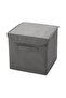 Gray Covered Laundry Toy Organizer Folding Storage Box 28x28x28 - 5