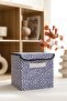 Navy Blue Leaf Covered In-Cabinet Laundry Toy Organizer Folding Storage Box