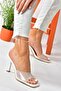 White Transparent Thick Heeled Women's Slippers P590033209 - 4