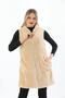 Polar Cream Color Zippered Long Vest - 8