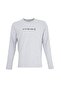 Men's Crew Neck Long Sleeve Regular Fit Printed T-Shirt Gray Melange - 2