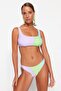 Lilac-Green Color Block Normal Leg Bikini Bottom TBESS23BA00174 - 2