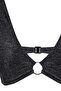 Black Triangle Covered Bikini Top with Glittery Accessories Tbess23Bu00306 - 9