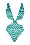 Geometric Patterned Deep Low-cut High Leg Regular Swimsuit TBESS23MA00340 - 12