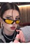 Unisex Y2k Rectangle Uv400 Sunglasses Black - Yellow - 3