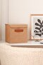 Cabinet Laundry Toy Organizer Folding Storage Box with Jute Cover 28x28x28