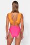 Fuşya Cut Out Detaylı Regular Yüksek Bel Bikini Altı TBESS23BA00018 - 6