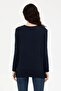 Women's Navy Blue Knitwear Sweater Basic - 5