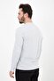 Men's Crew Neck Long Sleeve Regular Fit Printed T-Shirt Gray Melange - 3