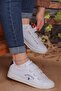 Comfortable Sole Skin Velcro White Women's Sneakers