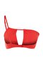 Red One-Shoulder Cut Out Detailed Bikini Top Tbess23Bu00339 - 9