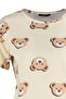 Ekru %100 Pamuklu Ayıcıklı Şortlu Örme Pijama Takımı THMSS23PT00005 - 7