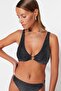 Black Triangle Covered Bikini Top with Glittery Accessories Tbess23Bu00306 - 4