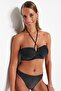 Black Strapless Glitter Bikini Top TBESS23BU00302 - 2