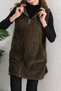 Polar Khaki Green Zippered Long Vest - 2