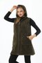 Polar Khaki Green Zippered Long Vest - 4